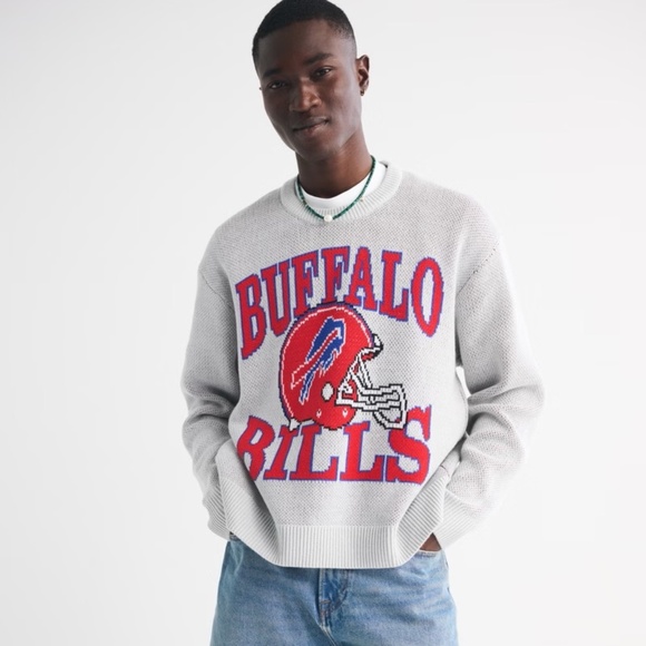 New with Tags- Abercrombie Buffalo Bills Crew Neck Sweater- SOLD OUT! - Picture 1 of 1